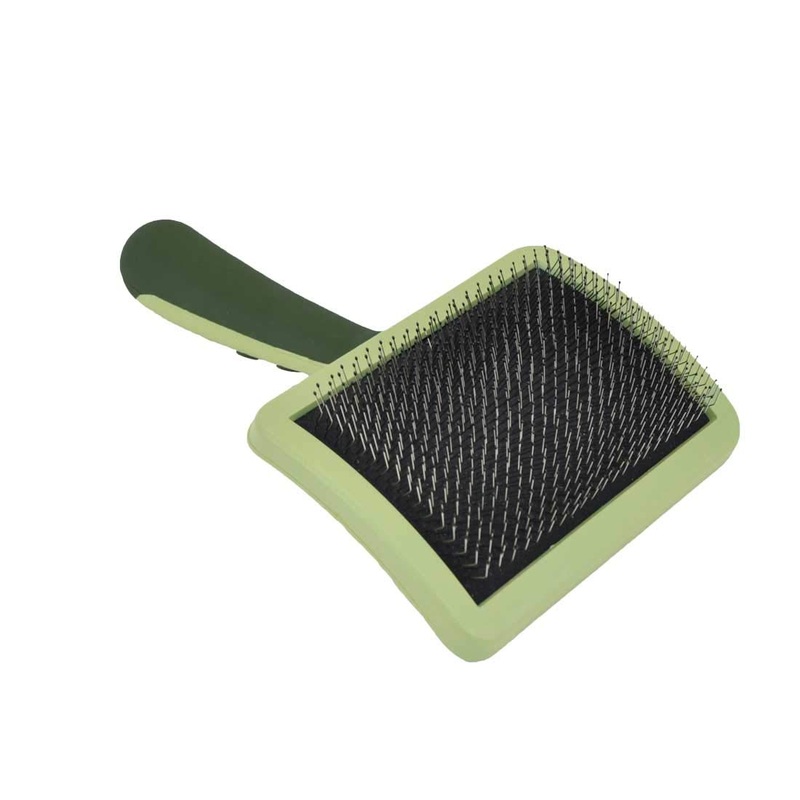 Coastal Dog Slicker Brush, Green – Grooming Brush for Dogs of All Hair Types, Pet Brush for Shedding – Curved Design for Easy Detangling – Non-Slip Handle, 6.75” x 4.25” Medium (6.75″ L x 4.25″ W)