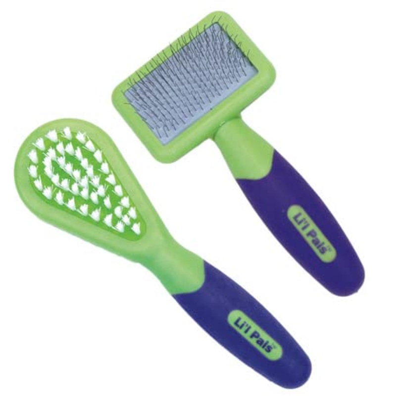 Coastal – Li’l Pals – Kitten Slicker Brush with Coated Tips and Bristle Brush