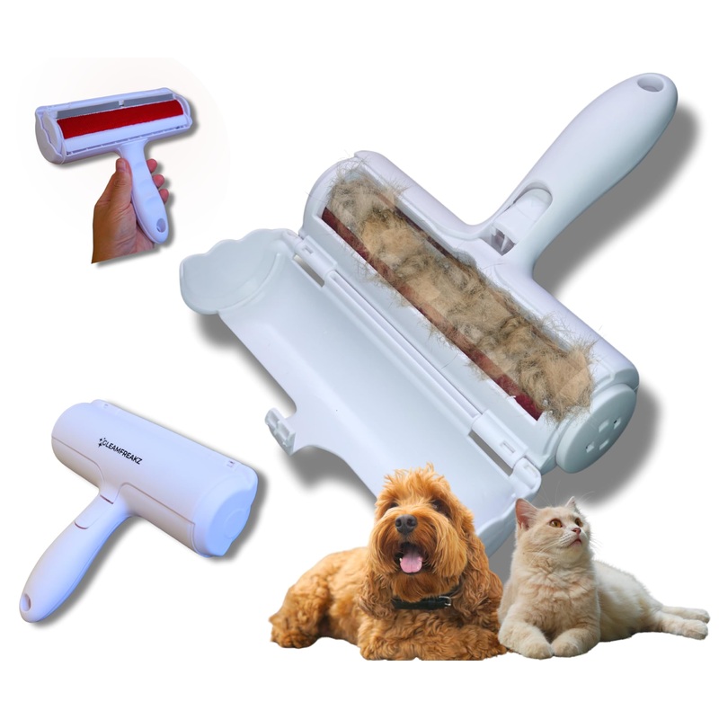 Gleam Roller Pet Hair Remover – Remove Cat, Dog or Any Hair from Furniture, Cars, Carpet, Bedding and More. Buy from a Family Run Business You can Trust, who Love Pets!
