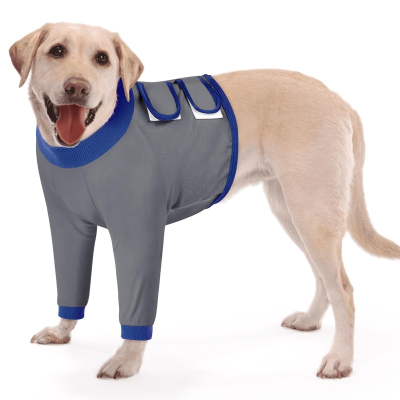 KOESON Dog Recovery Sleeve for Front Legs, Soft Dog Surgery Recovery Suit After Surgery Dog Elbow Protector, Adjustable Dog Leg Sleeve to Stop Licking for Leg Injuries Dog Cone Alternative Grey XL X-Large