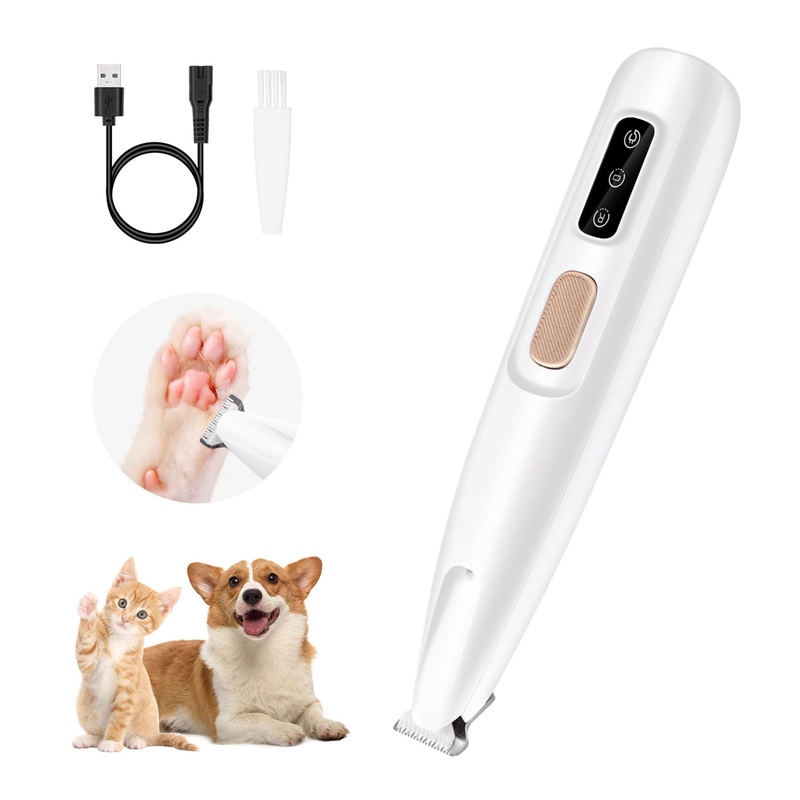 Mcbazel Pet Micro Precision Trimmer, Multifunctional Pet Hair Trimmer Waterproof Rechargeable Pet Shaver with LED Light for Paws Eyes Ears Face Buttocks for Large/Small Dogs and Cats