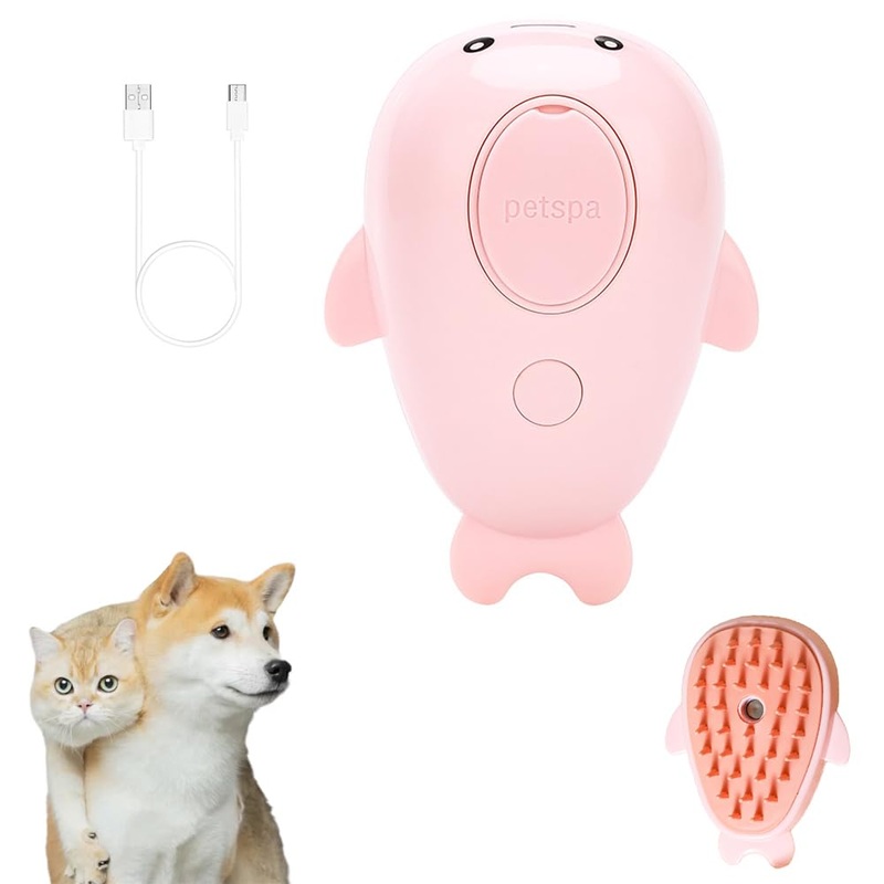 Steam Cat Brush Dog Brush for Shedding Rechargeable Cat Brush Unique Pet Brush (pink) pink