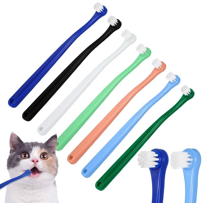7Pcs Toothbrush for Dogs Small Breed,Round Soft Hair Small Dog Toothbrush,Dental Hygiene Pet Toothbrush to Clean Pet Teeth,Dog Tooth Brush for Small to Large Dogs, Cats, Most Pets, 7 Color