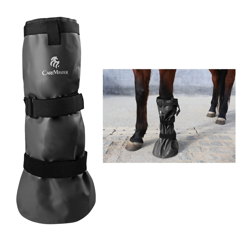 CareMaster Easy Use Hoof Soaking Boot for Horse Soaker Bag Equine Soaking Boot Hooves Care Treatment Bucket Soaker Sack Black