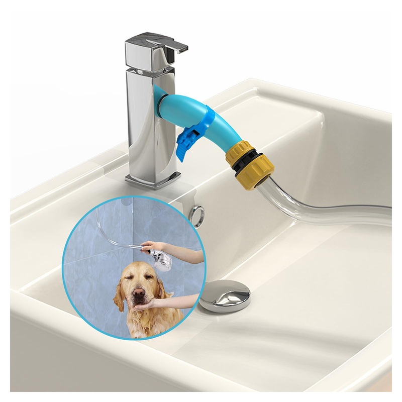 Dog Bath Shower Attachment for Shower HeadSlip-On Tub Faucet Hose and Sprayer,Fits 4Sprayer 67 in(Dog Showerheads & Sprayers2)