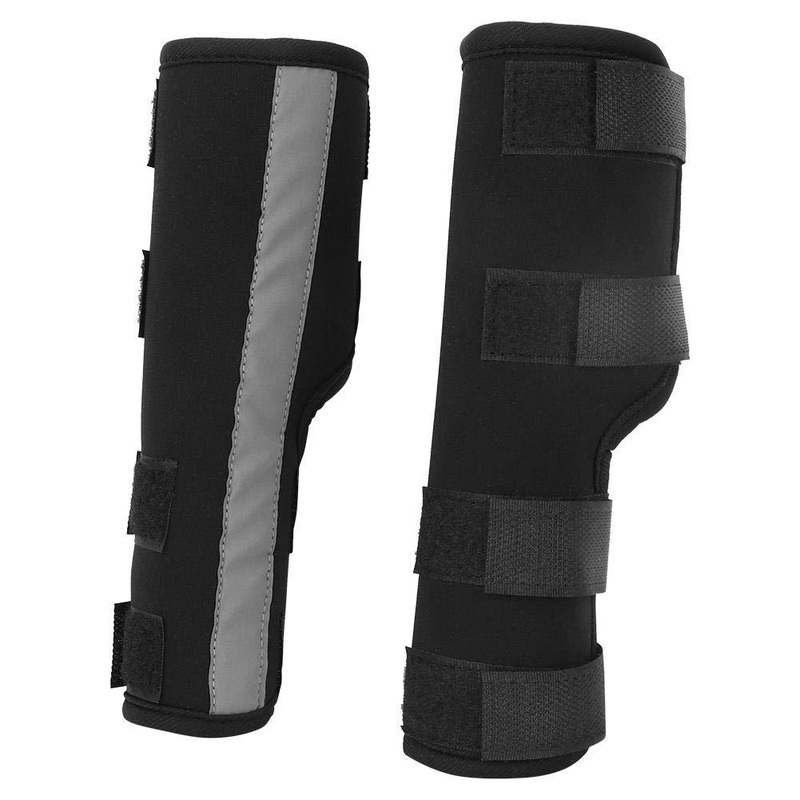 Dog Front Leg Braces Canine Paw Compression Wraps Pet Knee Pad Dog Elbow Protector with Reflective Straps Help with Ligament Injuries Sprains and Loss of Stability Caused by Arthritis(Black L) Black L