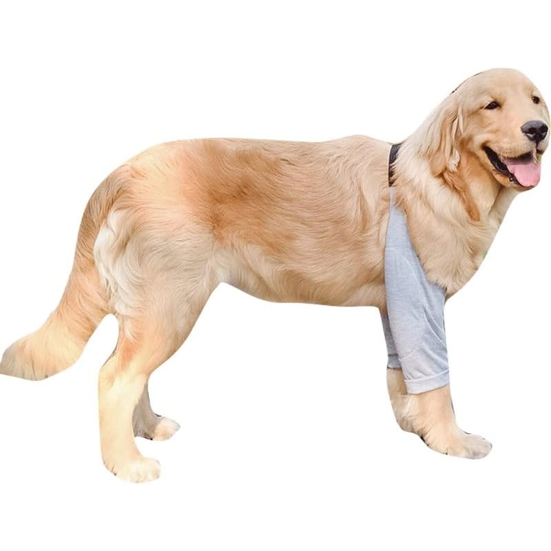 Komate Recovery Sleeve Dog Leg Joint Sleeve Dog Front Leg Ankle Protection Arthritis Sprains Wound Healing Canine Wrap Hock Brace Elbow Protection Soft Padding Gray (L) L