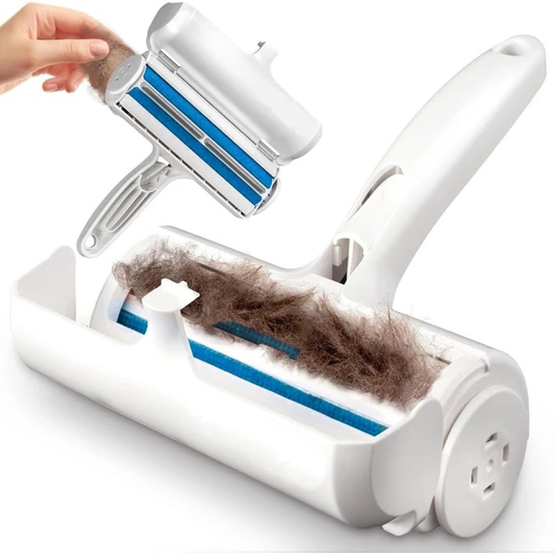 Pet Hair Remover for Dogs & Cats  Best Lint Roller for Furniture, Clothes, and Car  Reusable & Portable Pet Fur Cleaner for Carpets, Upholstery, and Bedding (Blue) Blue
