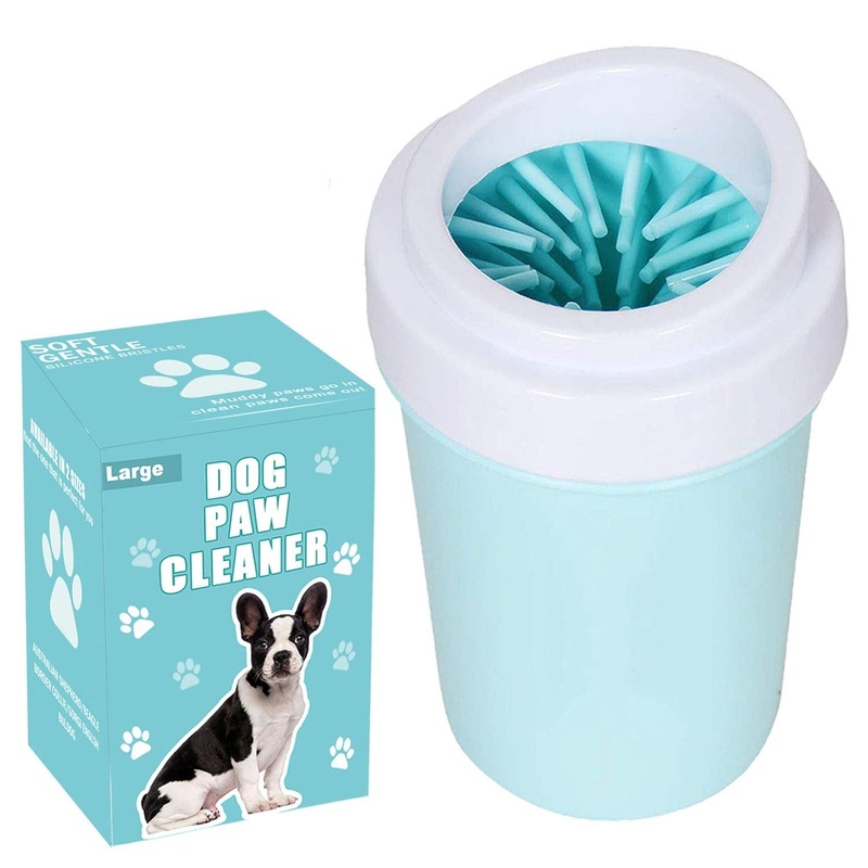 Portable Silicone Paw Washer for Large/Petite Dogs – Easy to Use & Clean, Nice Packing BlueGreen