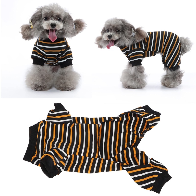 Pssopp Dog Clothes Dog Pajamas Dog Onesie Surgery Recovery Suit Doggie Casual Jumpsuit for Shedding, Allergy, Anti Licking, Wound, Cone Alternative (M) Medium