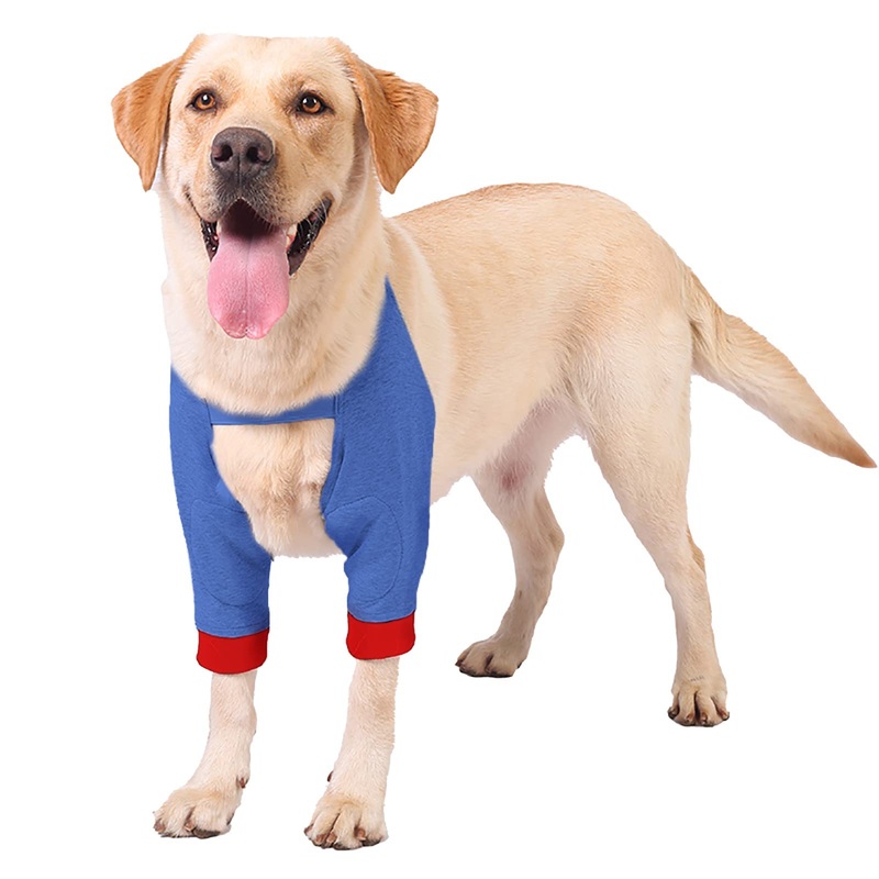 ROZKITCH Dog Surgery Recovery Sleeve for Front Legs, Pet Prevent Licking Wound Elbow Brace Protector, Dog Recovery Suit Cone Collar Alternative for Sprain ACL CCL Arthritis Blue 2XL XX-Large