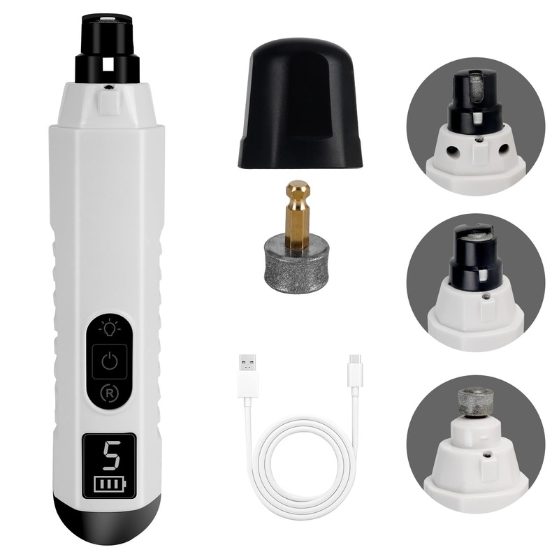 Silent Groom Pro Nail Grinder, 5 Speeds Dog Nail Grinder, Rechargeable Electric Pet Nail Trimmer File Toenail Grinder for Puppy Small Medium Large Breed Dogs & Cats