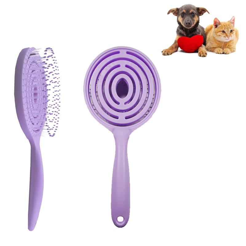 Small Dog Brush for Grooming – Puppy Brush for Shih Tzu, Yorkie, Maltese & Maltipoo. Effective Pet Hair Removal Brush for Tangles & Shedding (Purple) Purple