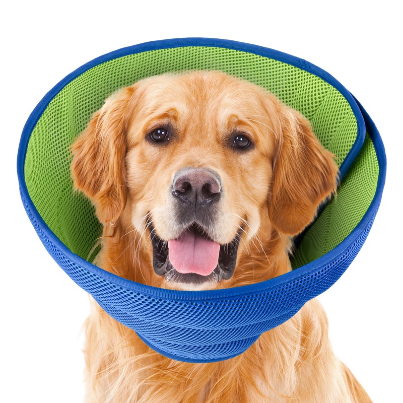 Soft Dog Cone for Dogs After Surgery, Breathable Dog Cones for Large Medium Small Dogs and Cats Anti-Lick Protective Wound,Adjustable Dog Recovery Cone Collar, Elizabethan Collar for Pet (M) M