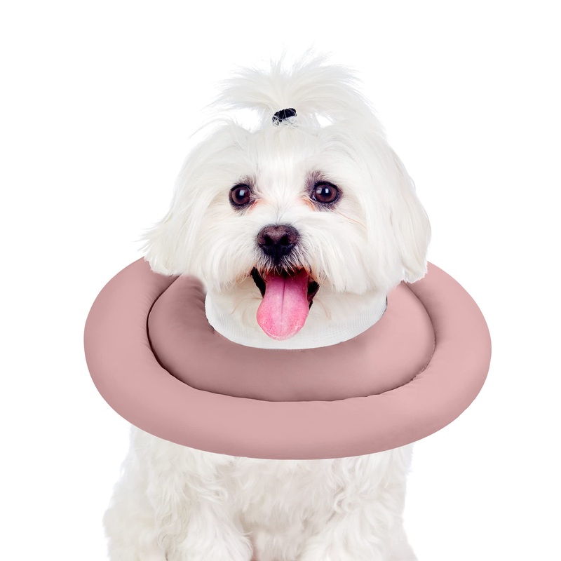 Soft Dog Cone for Small Medium Dogs and Cats, Adjustable Dog Cone Alternative After Surgery, Water Resistant Pet Recovery Cone Collar for Large Dogs to Stop Licking Wounds(Pink, M-2)
