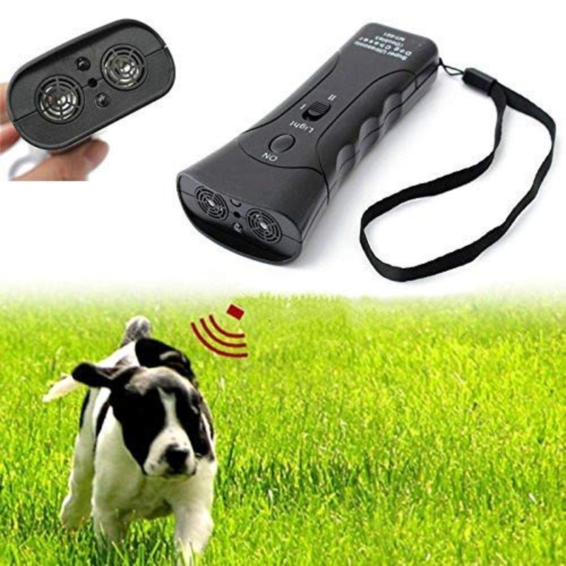 Sonic bee LED Ultrasonic Dog Chaser Aggressive Attack Repeller Trainer Flashlight Effective Barking Stop Device