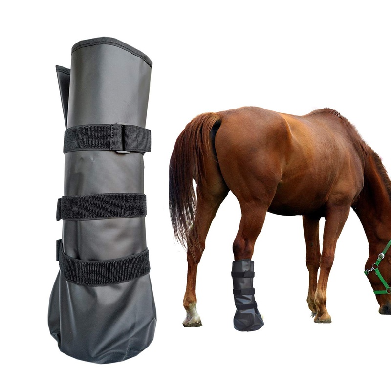 yeezo Hoof Soaking Boot Horse Soaker Hooves Treatment Bag with EVA Pad 1 Pair Black-1 Pack