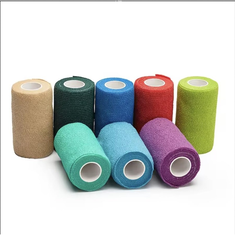 12 Pack 4 inch Vet Wrap, Cohesive Bandage for Horses, Humans and Pets, Breathable Elastic Cohesive Bandage (Neutrals: Black, White, Skin Color, Brown) Neutrals: Black, White, Skin Color, Brown