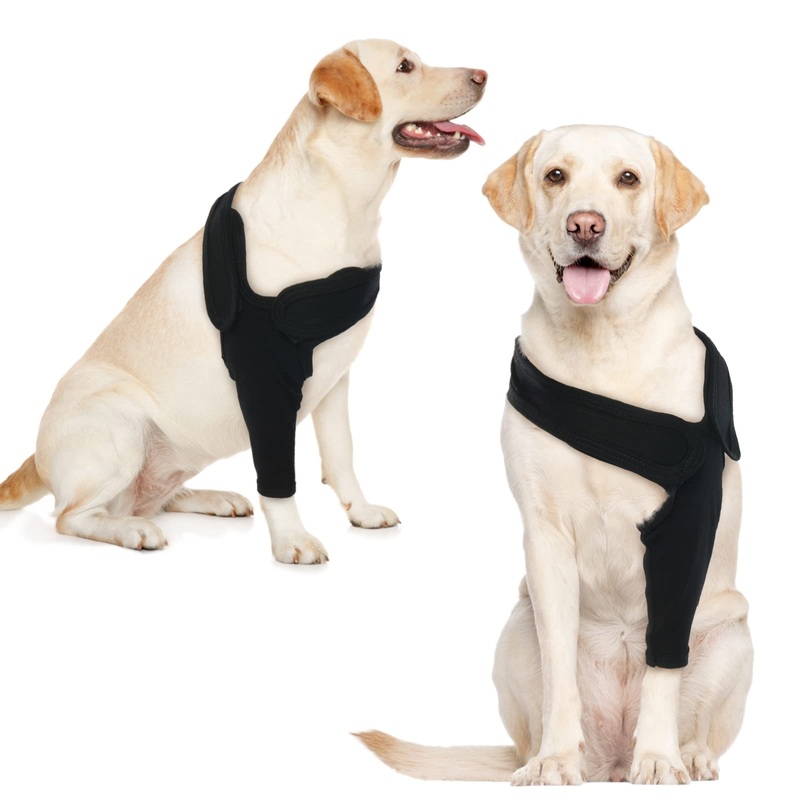 Recovery Sleeve Dog, Elbow Pads for Dogs, Elbow Bandage Protector, Dog Surgery Recovery Sleeves Front Right Left Leg for Hot Spots, Wounds, Bandages, Anti Licking for Dogs, Black XS