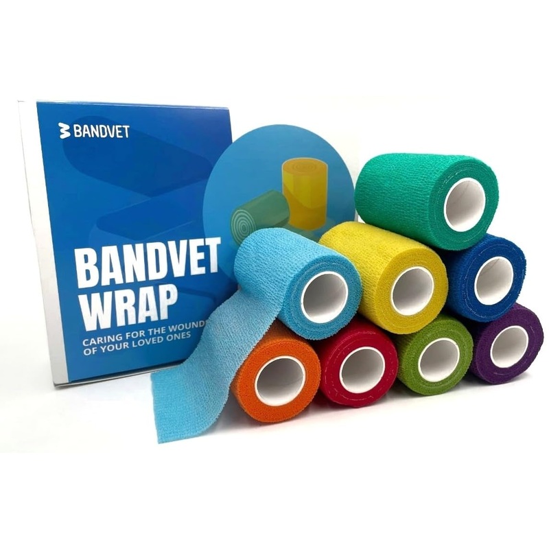 Self Adhesive Bandage Wrap – Pack of 08 Assorted Colors, Non-Woven, Breathable & Water-Resistant Vet Wrap for First Aid, Sports Injury, Body Sprains, & Pets (3 Inch Multicolor – 8 Pack) 3 Inch Multicolor – 8 Pack