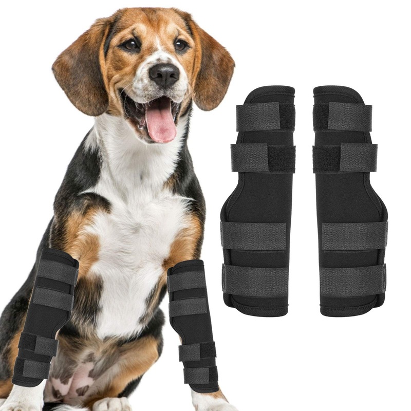Zerodis 1 Pair Dog Leg Protector, Dog Knee Braces Pads Injury Anti Licking Arthritis Fixed Recovery Band Help Dogs with Injuries Sprains Arthritis(M)