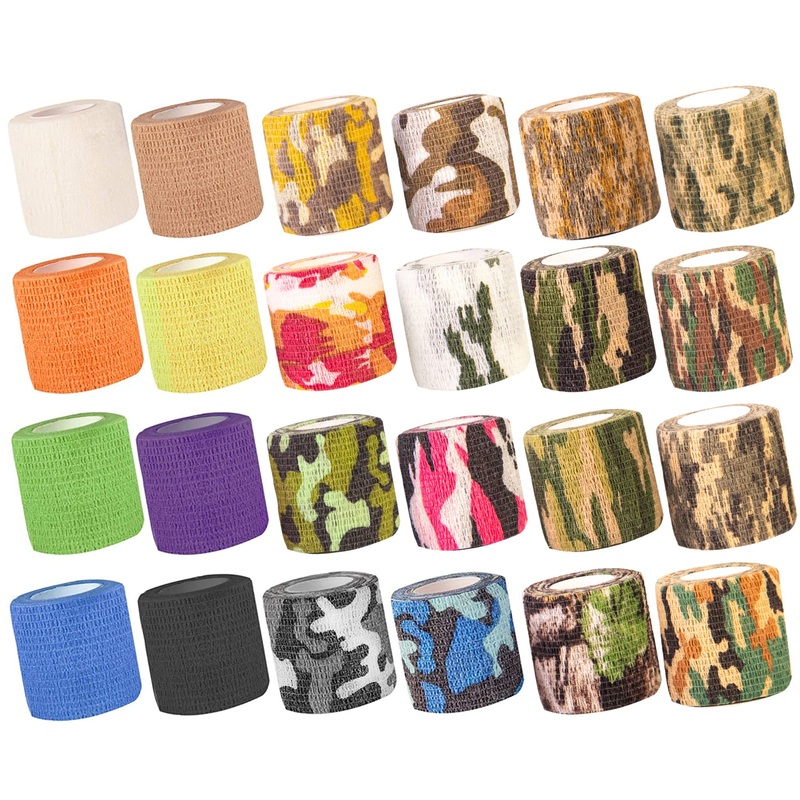 24Pack Self Adhesive Tape, Vet Wrap Flex Bandages Leg Wrap Adherent Non-Woven for Dog Cat Horse Pet Animals Ankle Sprains & Swelling, 2 Inch 5 Yards (Camouflage Patterns)