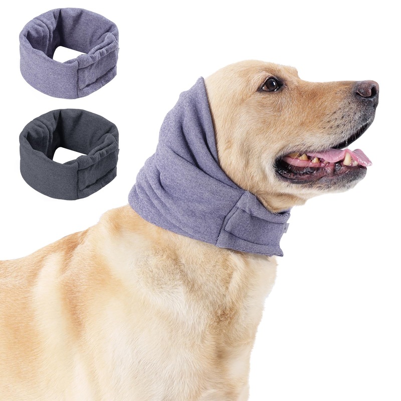 2PCS No Flap Ear Wraps for Dogs,Dog Ear Muffs Noise Protection,Snoods for Dogs Ear Warmer,Dog Headband,Dog Ear Covers for Bath Grooming Force Drying Anxiety Relief,Dog Head Wrap,Dog Calming Hoodie,S S