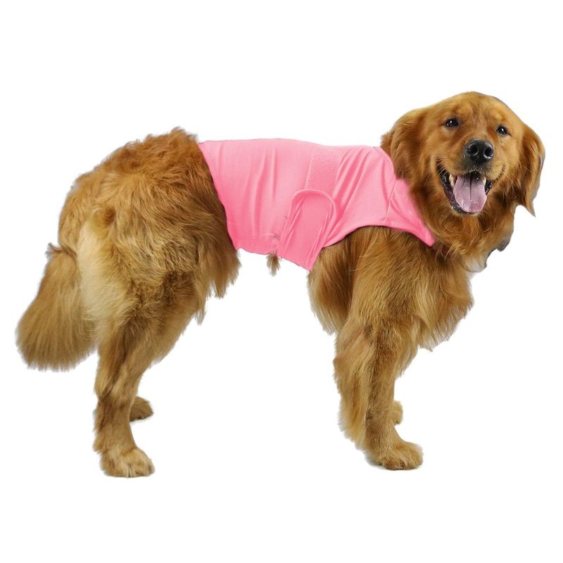 Breathable Dog Shirt for Thunderstorm, Dog Anxiety Vest Jacket Warp,Puppy Calming Coat Anxiety Relief (L,Pink) L Pink
