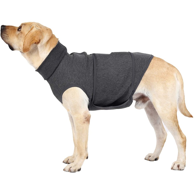 Dog Cats Anxiety Relief Vest Coat Soft Anxiety Jacket Wrap Shirt Relief Stress Fireworks Travel Thunder Keep Calming Comfort for Small Dogs (XS, Grey) XS