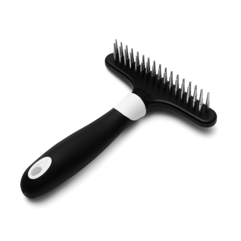Fuller Brush Undercoat Pet Rake – 33 Sturdy Tapered Steel Pins Inset into Polypropylene Head – Ergonomically Designed Rubberized Handle – Reduce Tangles, Remove Loose Undercoat for Shed-Free Groom
