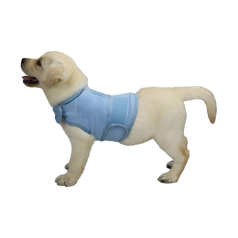 KittyStar Breathable Dog Shirt for Thunderstorm, Dog Anxiety Vest Jacket Warp,Puppy Calming Coat Anxiety Relief S Blue