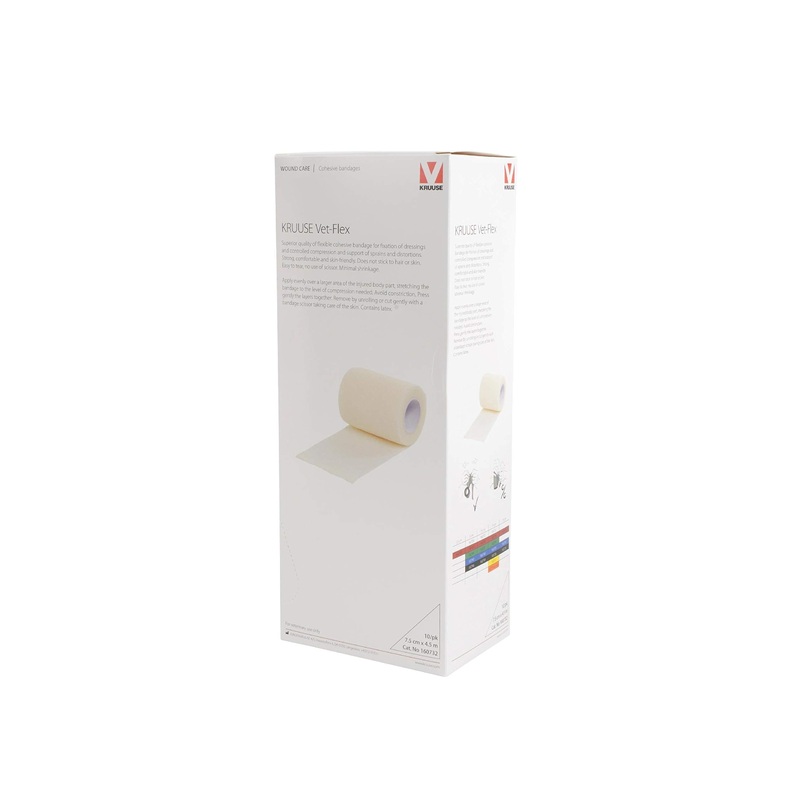 Kruuse Vet-Flex Bandage Rolls for Dogs, 4.5 x 7.5 cm, White, 10-Piece