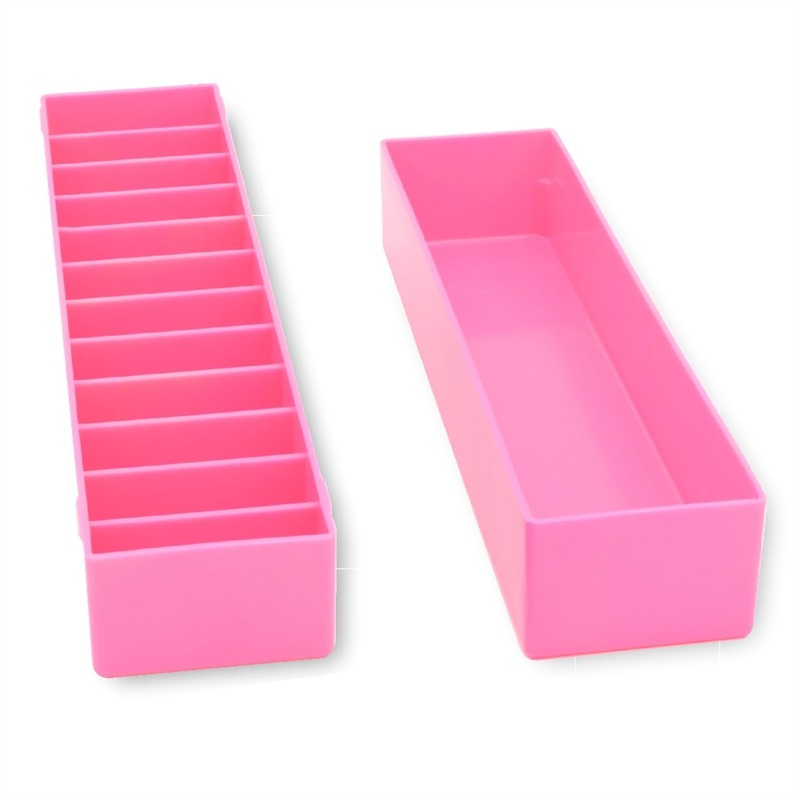 Mini Blade Case for Pet Grooming Clipper Blades – Organizer Fits 12 Blades – Compact Size (9.25″ x 2.25″ x 2.25″) – Detachable Snap On Lid – Impact Resistant Plastic – Made in The USA – Pink