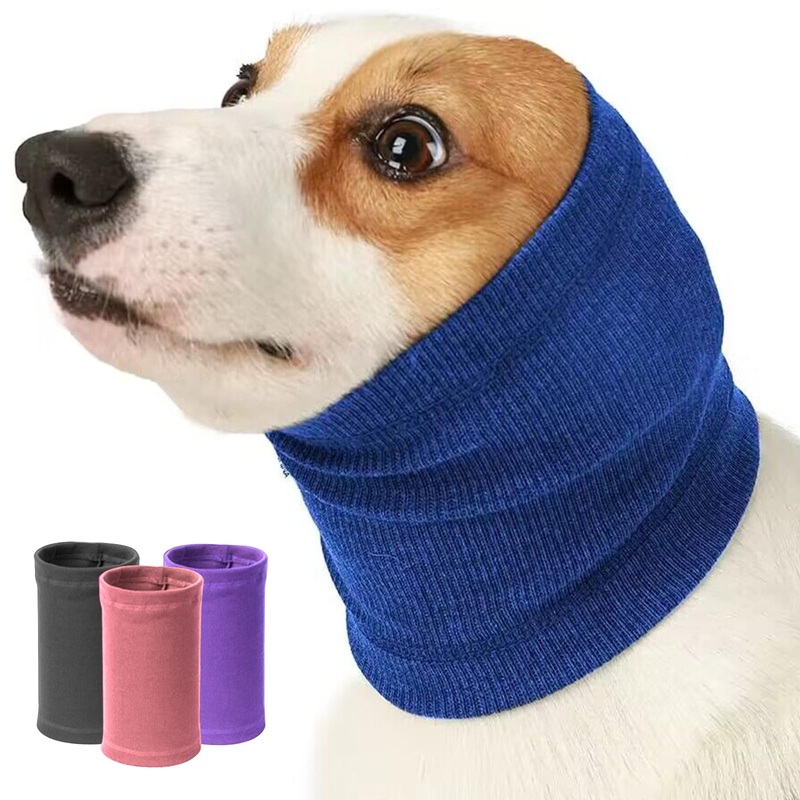Nanaki Dog Calming Hoodie Quiet Head Cover Sleeves – Ear Covers Hood for Noise Bath, The Grooming and Force Drying Head Protection for Anxiety Relief and Calming Dog Neck and Ear Warmer Small Blue