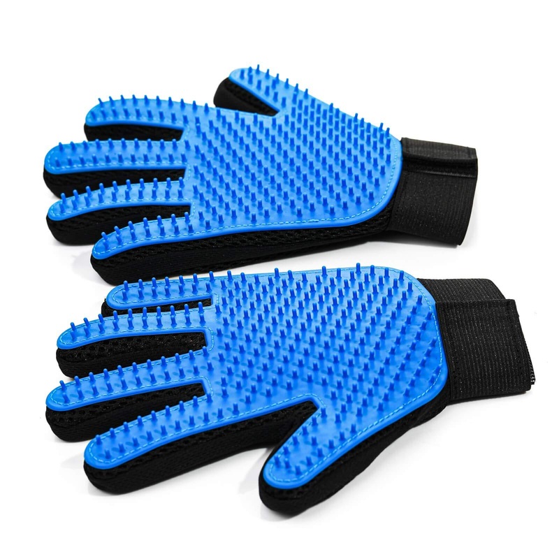 SUPERBEAR Pet Grooming Gloves for Dog Cat Gentle Deshedding Brush GloveEfficient Pet Hair Remover Glove for DogsCatswith Long orShort FurMassage Mittwith 259 Silicone Tips1Pair