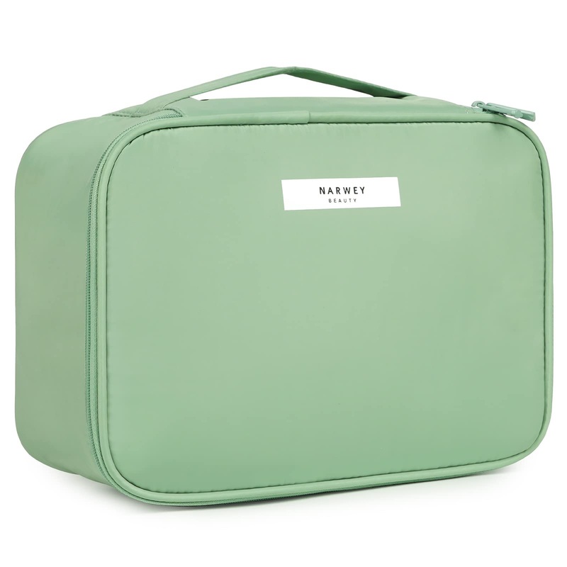 Travel Makeup Bag Large Cosmetic Bag Makeup Case Organizer for Women and Girls (Mint Green) A-mint Green