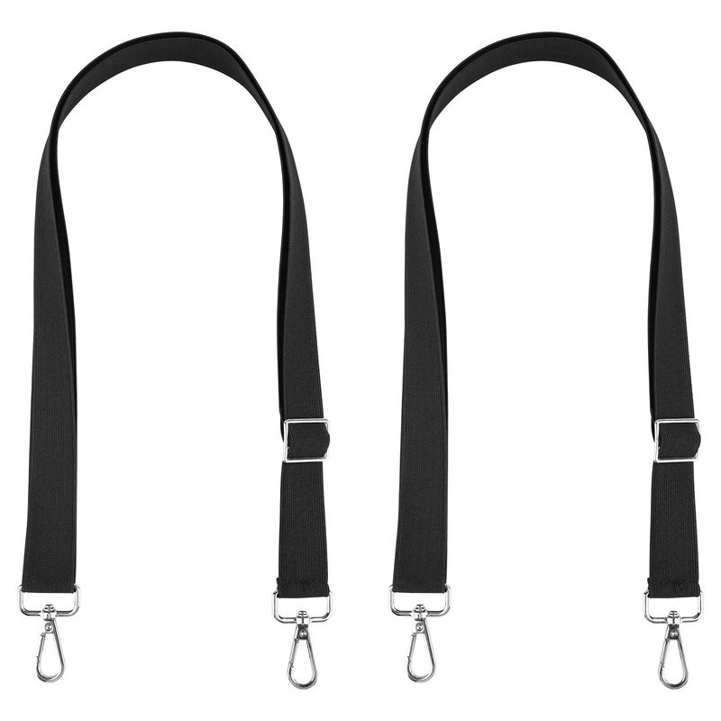2pcs Horse Blanket Leg Straps, Elastic Horse Blanket Leg Straps Horse Blanket Belly Band Replacement with Swivel Snap Hook Wrap Adjustable Length 21.85-40.16in Black(Double Hook) Double Hook