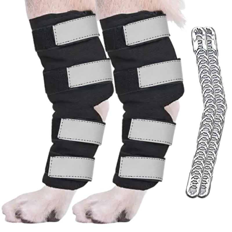 AGON Dog Hock Brace Supportive Pair Hock Joint Brace with Metal Strings and Reflective Wraps Compression Straps Canine Back Leg Protects Wounds. Heals Injuries Sprains Loss Stability by Arthritis Extra Large