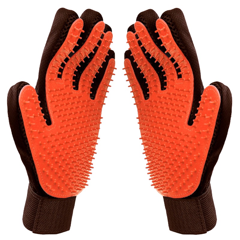 Raw Paws Soft-Tip Pet Grooming Gloves for Dogs & Cats – Cat Deshedding Glove – Cat Gloves for Grooming – Horse Grooming Gloves – Dog Deshedding Glove – Cat Grooming Glove, Dog Brush Glove for Shedding