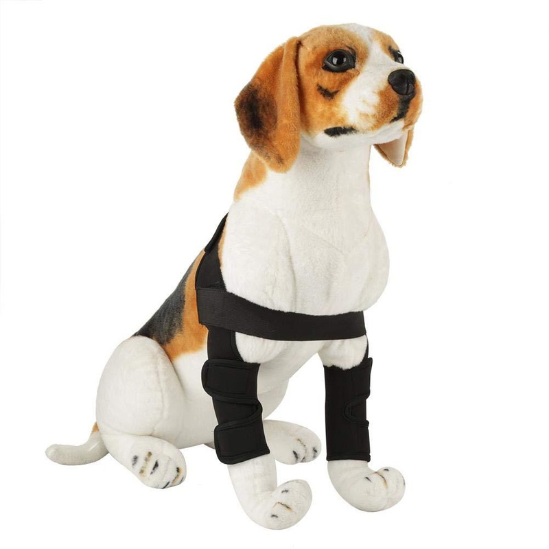 1 Pair of Dog Canine Front Legs Brace Compression Wraps Pet Protective Sleeve Injury Bandage Wrap for Limping, Joint Pain, Lameness and Loss of Stability from Arthritis(Black, L) Black, L