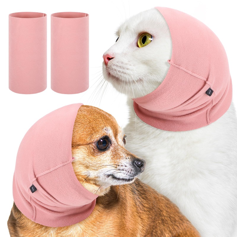 2Pcs Quiet Ears for Dogs, Hood for Dogs, Dog Ear Cover Hoodies, Dog Calming Aid for Anxiety Relief, Original Calming Band for Dogs & Cats, Pet Grooming & Force Drying