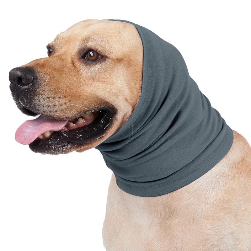 Anlitent Original Calming Dog Hoodies for Grooming and Anxiety Relief, Dog Ear Cover Warm Stretchy, Pet Dog Earmuff for Comfort for Thunder Winter Firework Noise Bathing (Small, Blue) Small
