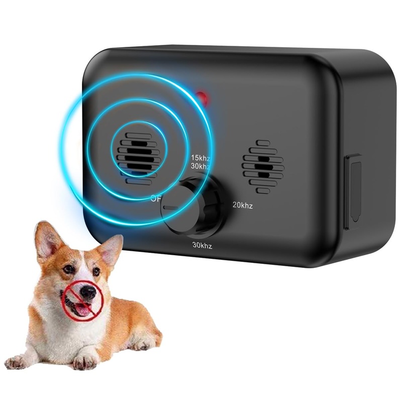 Anti Barking Device, Dog Bark Deterrent Devices with 3 Modes, Ultrasonic Dog Barking Control Devices 33Ft Range Outdoor & Indoor, Waterproof Stop Bark Box Neighbors Dog Silencer Safe for Human Dogs
