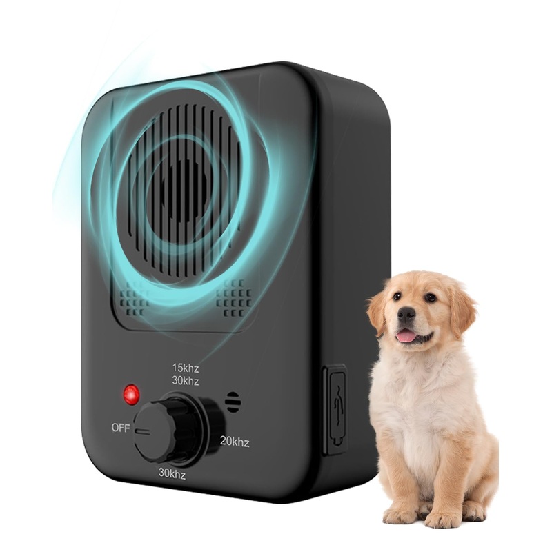 Anti Barking Device for Dogs, Rechargeable Dog Barking Control Device with 3 Modes, Rainproof Dog Barking Deterrent Devices, Ultrasonic Barking Dog Silencer, Bark Box Stop Neighbors Dog from Barking