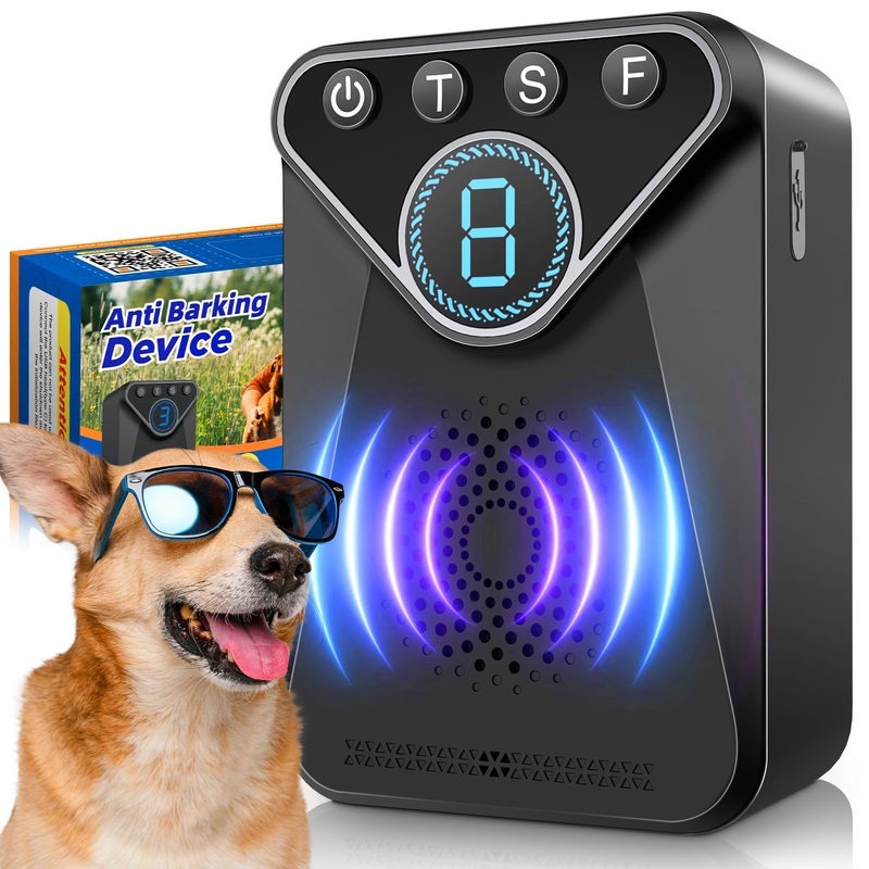 Anti Barking Devices for Dogs, Rechargeable Ultrasonic Dog Bark Control Devices 9 Modes up to 50 Ft, Stop Neighbors Dog Barking, Waterproof Bark Deterrent Box, Dog Barking Silencer for Outdoor Indoor