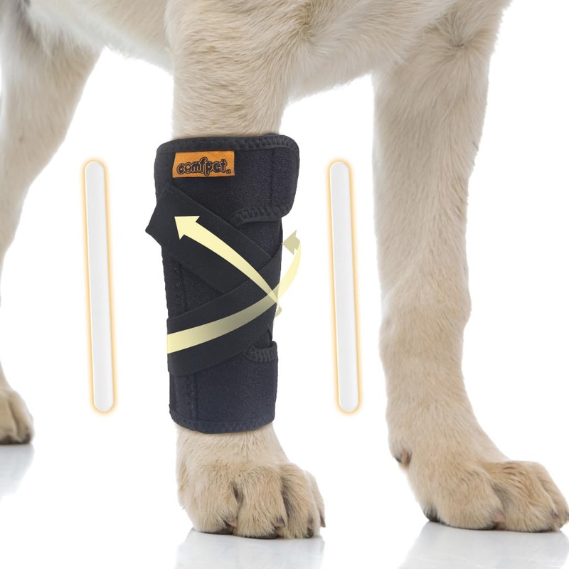 Dog Front Leg Brace, Dog Leg Support Wrap with Plastic Bar Stabilizers, Canine Front Leg Wrap Sleeve to Prevent Licking, Dog Sprains, Arthritis (Medium) M