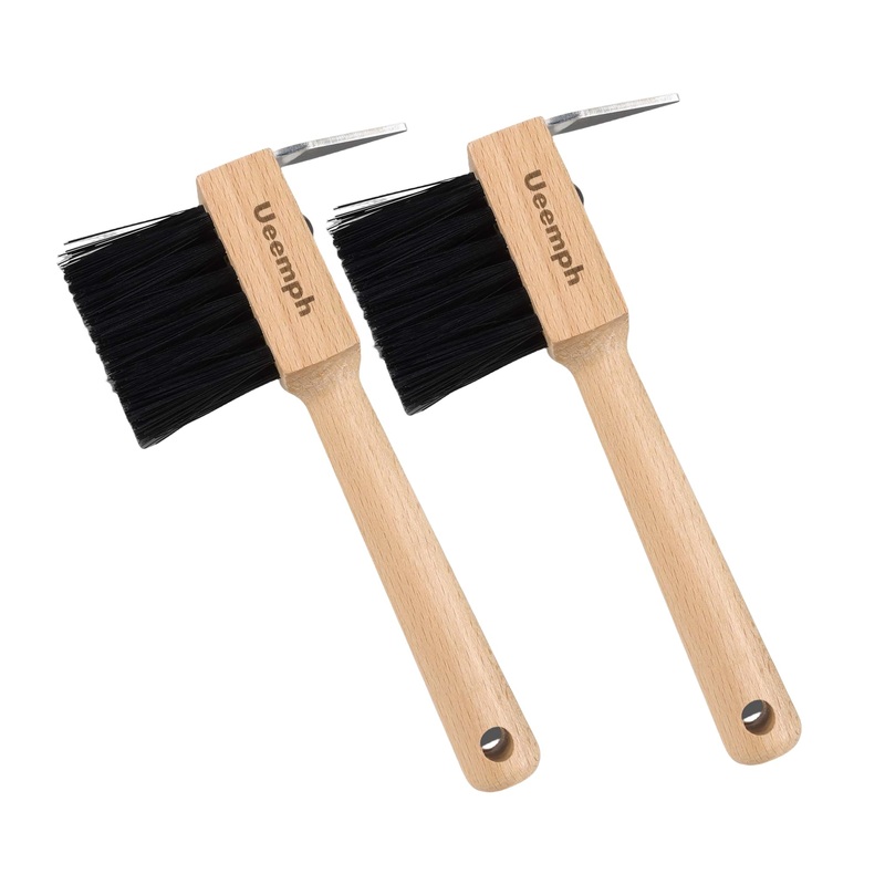 Hoof Picks for Horses,Wooden Handle Hoof Pick with BrushSturdy and DurableExcellent Texture (1) 1