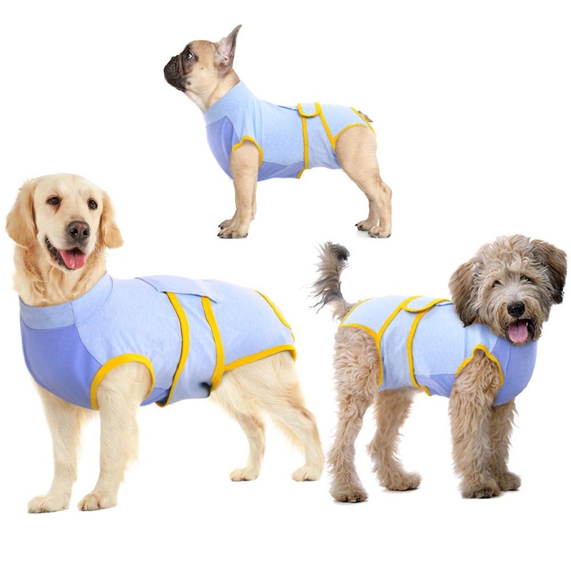 IDOMIK Recovery Suit for Dogs After Surgery, Recovery Shirt for Male Female Neutered Dog Cats, Cone E-Collar Alternative Abdominal Wounds Spay Onesie, Anti-Licking Pet Surgical Recovery Snuggly Suit XS—Back Length: 8.26″-11.41″