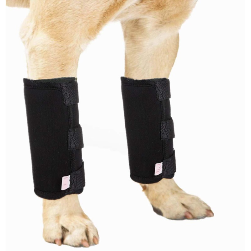 WXFEXIA Dog Front Leg Hock Brace – Canine Compression Wrap Protects Wounds Heal Support Due to Arthritis to Prevents Injuries and Sprains or Walking (1 Pair, L)