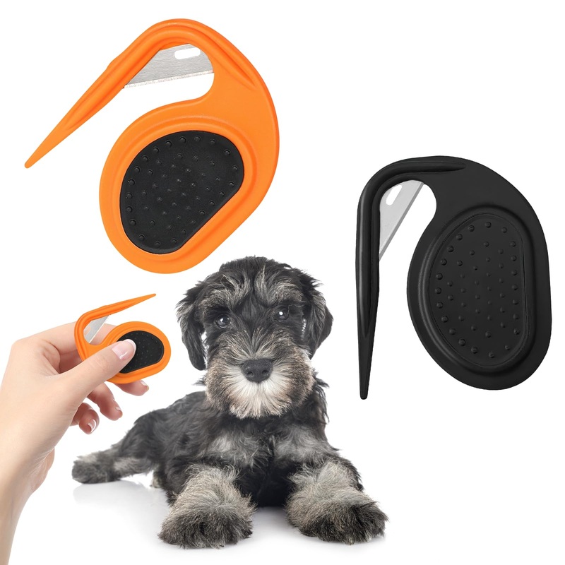 2PCS Pet Knotting Comb for Cats, Dog, Pet Grooming Tools,Pet Grooming Comb Dog and Cat Shedding Tool for Removing Tangled and Loose Hair (Orange and Black)